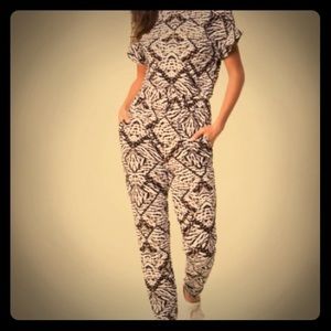 NWT Bebe Logo Animal Print Jumpsuit